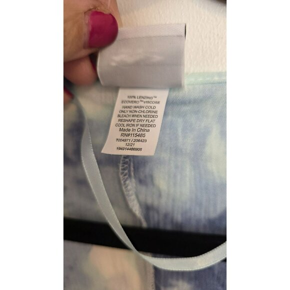 Sonoma Crop Top Half Sleeve Blue White Tie Dye NWT Beach Vacation Tie Resort OS - Picture 5 of 8